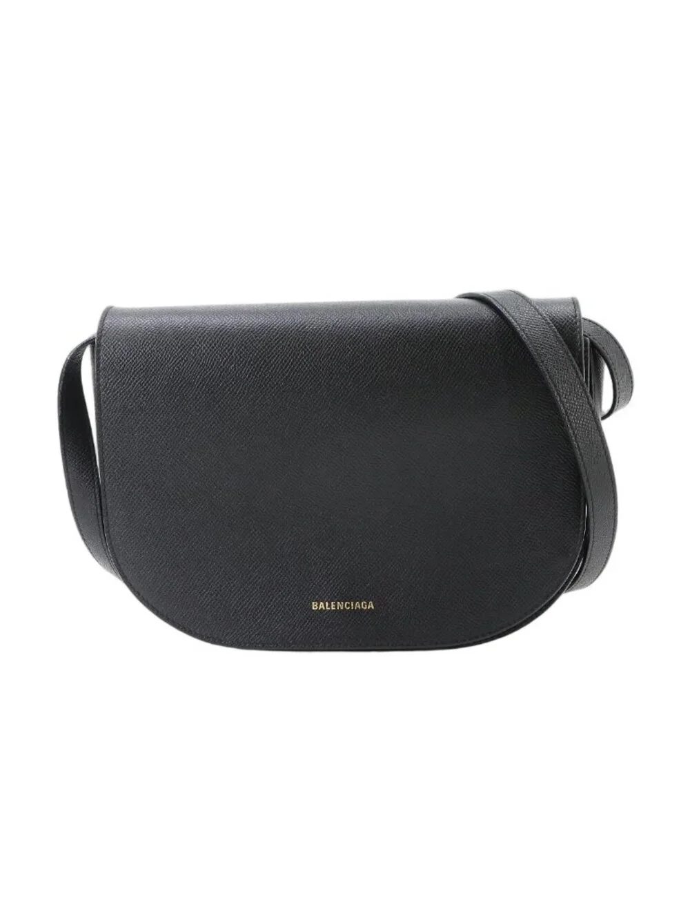 Balenciaga Ville Day Shoulder Bag Leather Black Gold